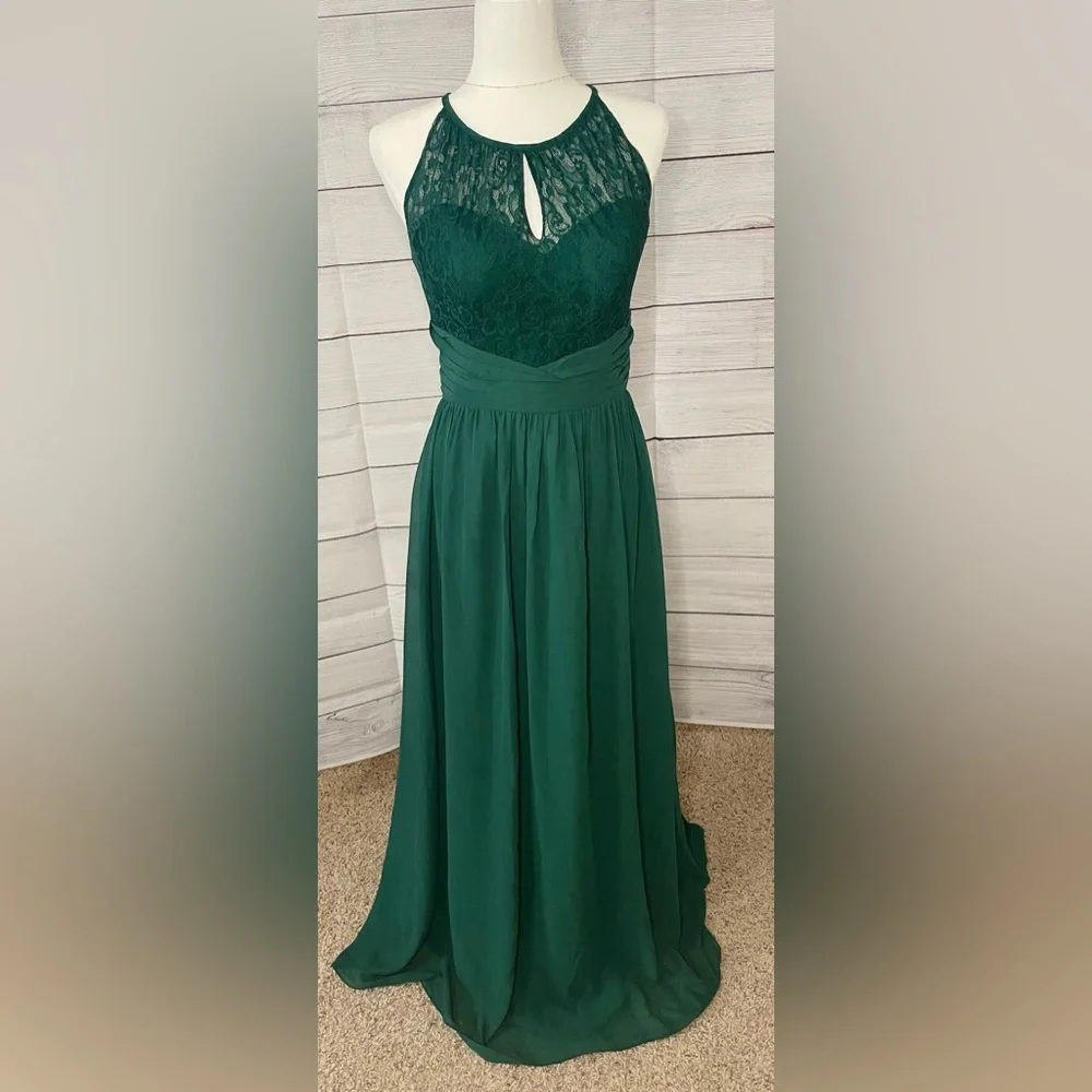 Emerald/hunter Green Bridesmaid Dress - Picture 1 of 8